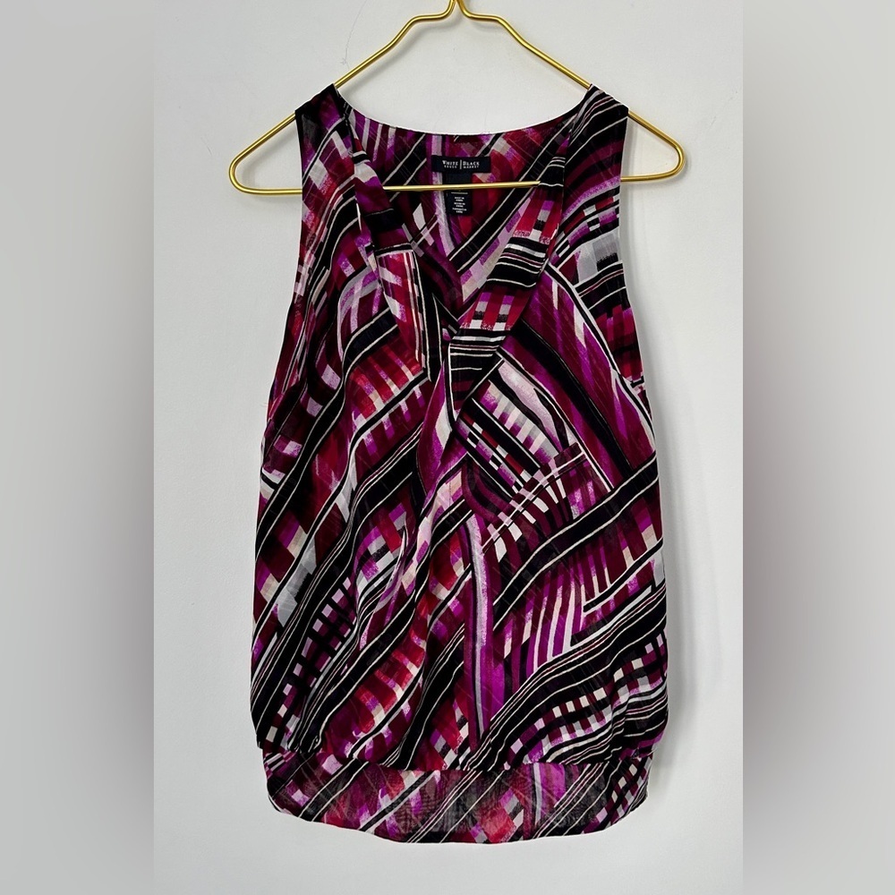 White House Black Market WHBM Colorful Lightweight Sleeveless Blouse Size Small